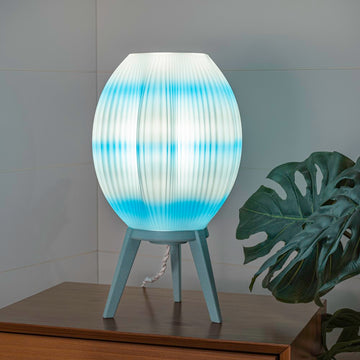 Wavy Modern Contemporary Plant-Based PLA 3D Printed Dimmable LED Table Lamp - JONATHAN Y